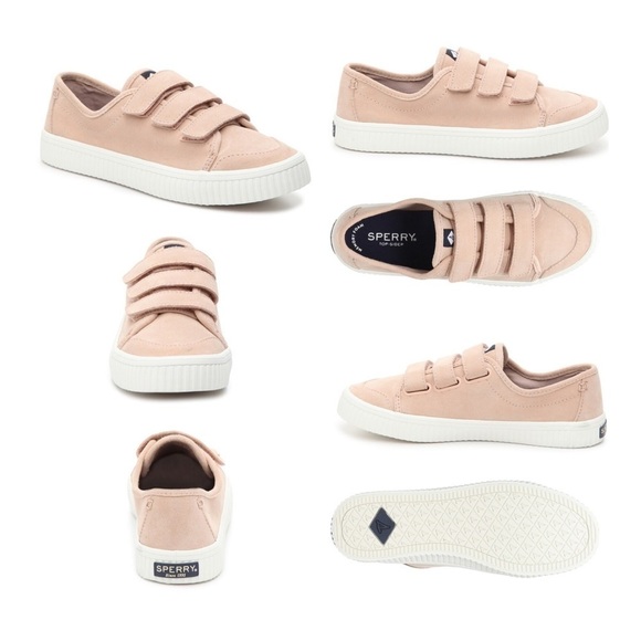 Sperry Crest Creeper Suede Velcro Sneakers - Blush - Picture 1 of 16